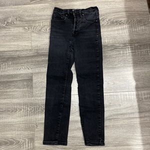 Everlane 25 ankle high rise with buttons black jeans